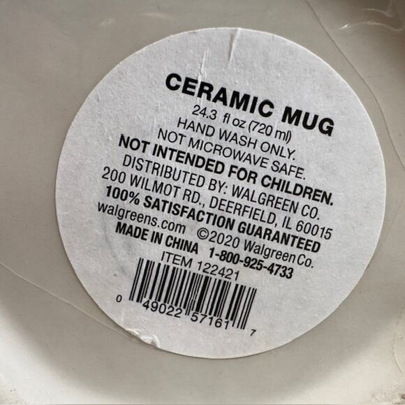 Walgreens Dracula Vampire Ceramic Mug/Cup Halloween Black Red 24.3 fl oz - Picture 4 of 12